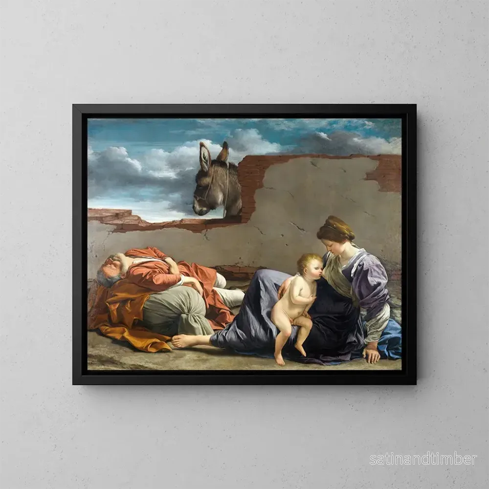 Reproduktion av målningen Repos sur la fuite en Égypte - Orazio Gentileschi