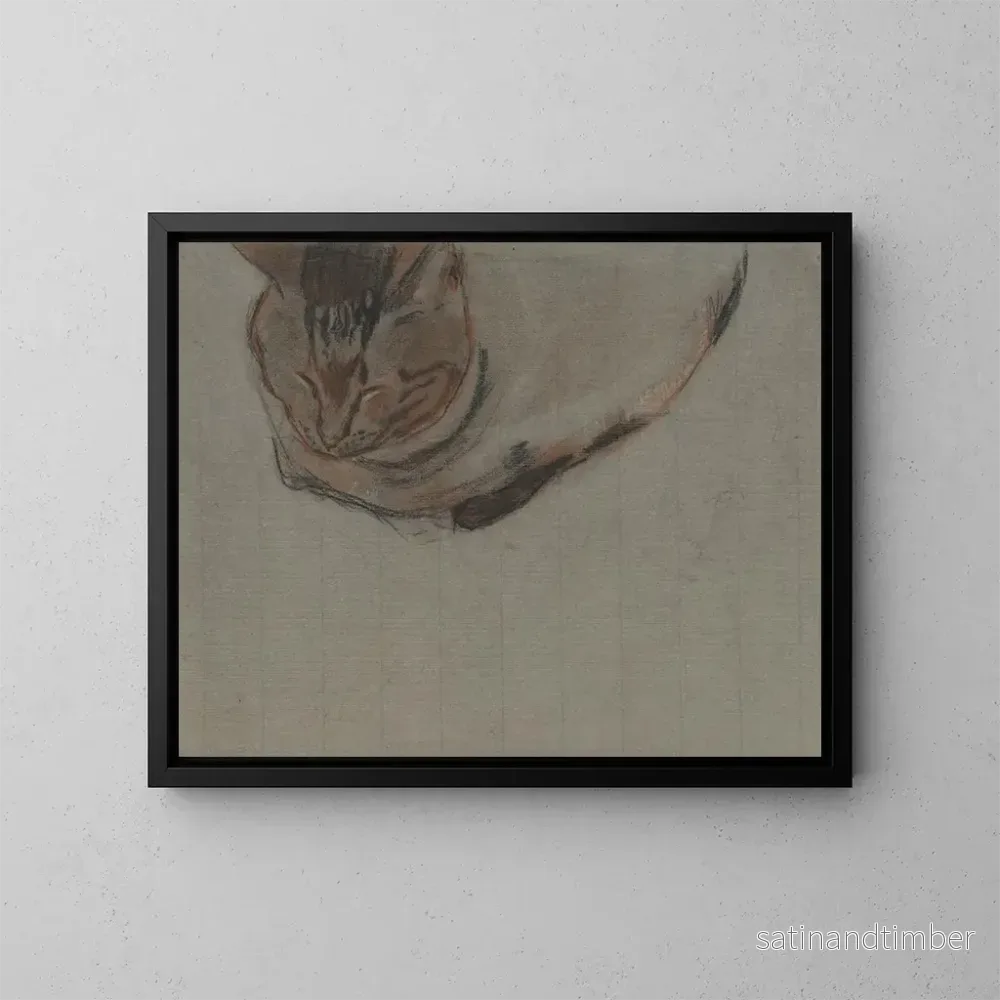 Reproduktion av målningen av en sovande katt - Theo Nieuwenhuis