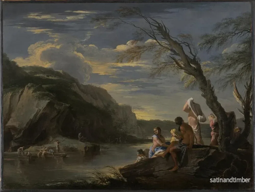 Reproduktion av målningen Landskap med badare - Salvator Rosa - Bild 2