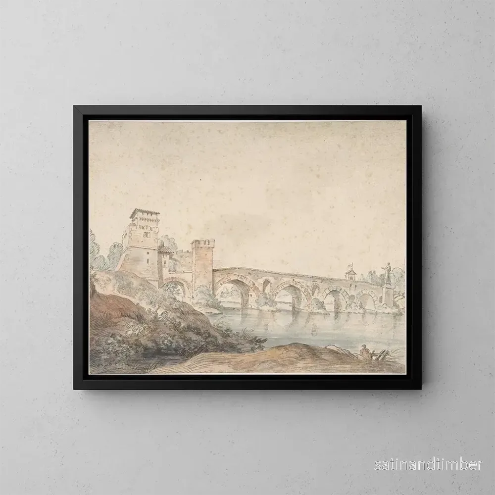 Reproduktion av målningen Pont Molle, Rom - Claude-Joseph Vernet