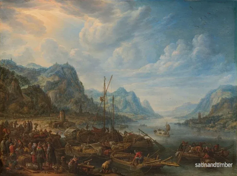 Reproduktion av målningen Vue de rivière avec débarcadère - Herman Saftleven - Bild 2
