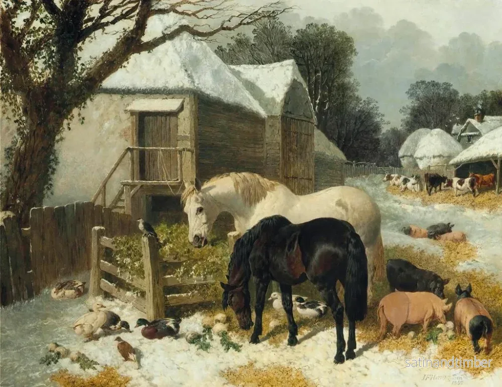 Reproduktion av målningen La vieille ferme en hiver - John Frederick Herring Jr. - Bild 2