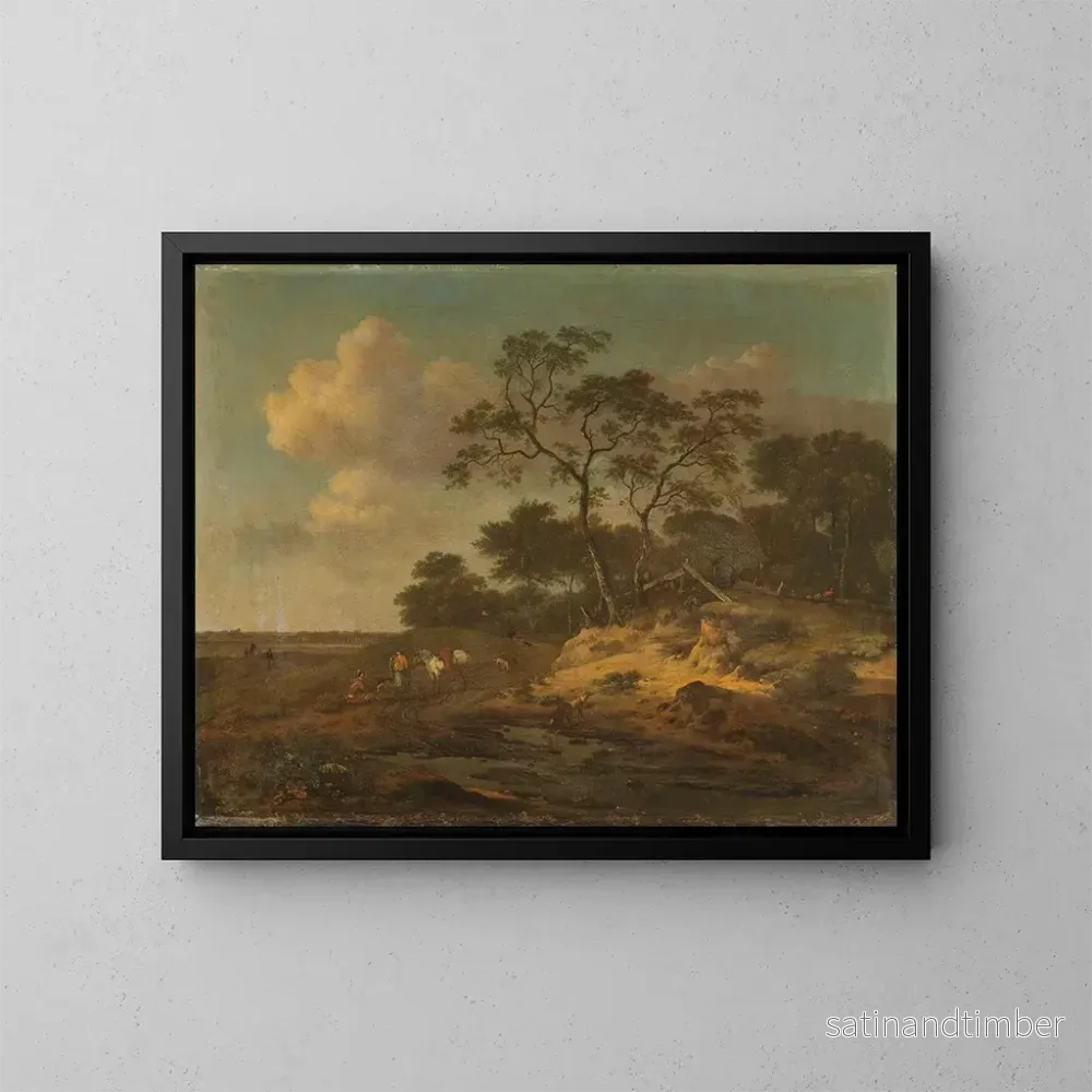 Reproduktion av målningen Landskap av sanddyner med jägare som vilar – Jan Wijnants Reproduktion av målningen Landskap av sanddyner med jägare som vilar – Jan Wijnants