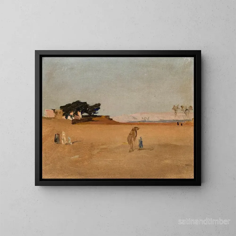 Reproduktion av målningen Vue des pyramides au crépuscule depuis le voyage en Égypte – Jan Cybis Reproduktion av målningen Vue des pyramides au crépuscule depuis le voyage en Égypte – Jan Cybis