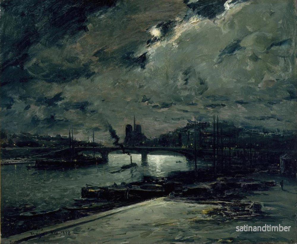 Reproduktion av målningen Quai de la Seine à Paris au clair de lune - Frank Myers Boggs - Bild 2