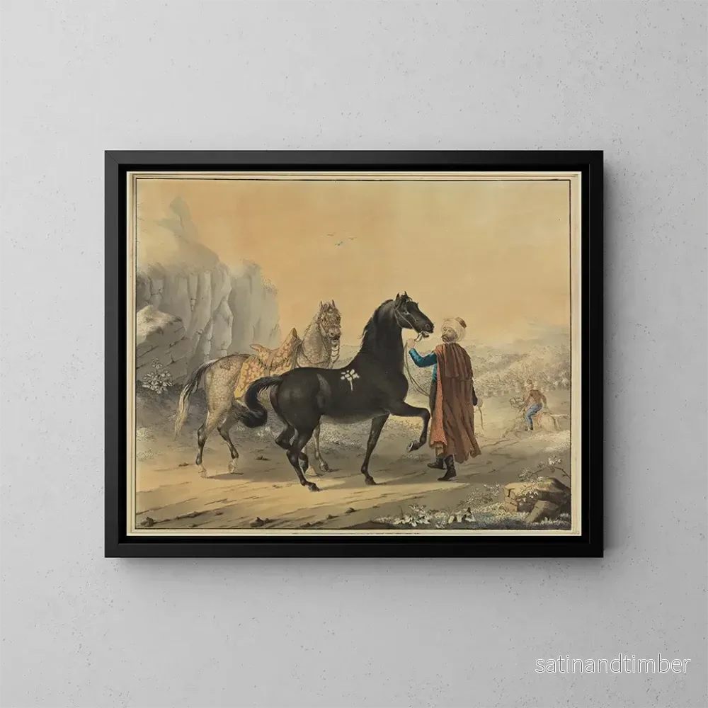 Reproduktion av målningen Turkiskt målning med en rappare och en schimmel – Johann Georg Pforr Reproduktion av målningen Turkiskt målning med en rappare och en schimmel – Johann Georg Pforr