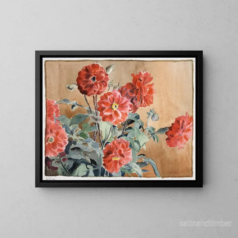 Reproduktion av målningen Dahlias - Hannah Borger Overbeck