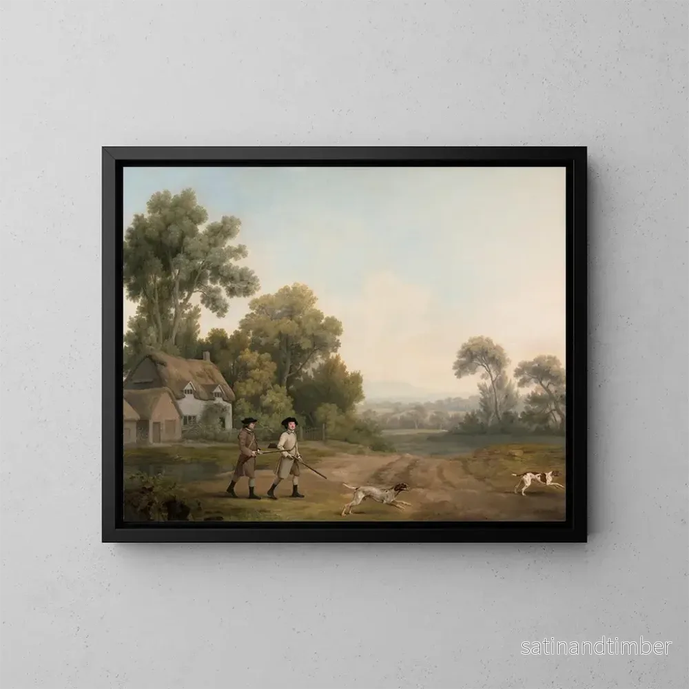 Reproduktion av målningen Två gentlemän som ger sig ut på jakt - George Stubbs