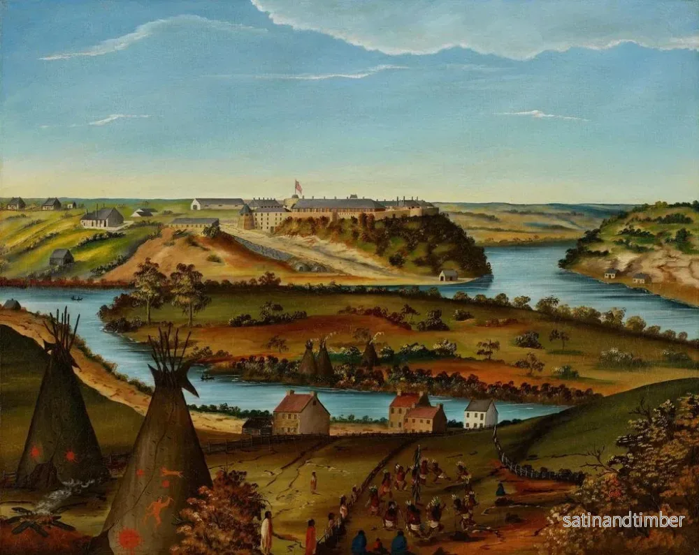 Reproduktion av målningen Vue du fort Snelling - Edward K Thomas - Bild 2