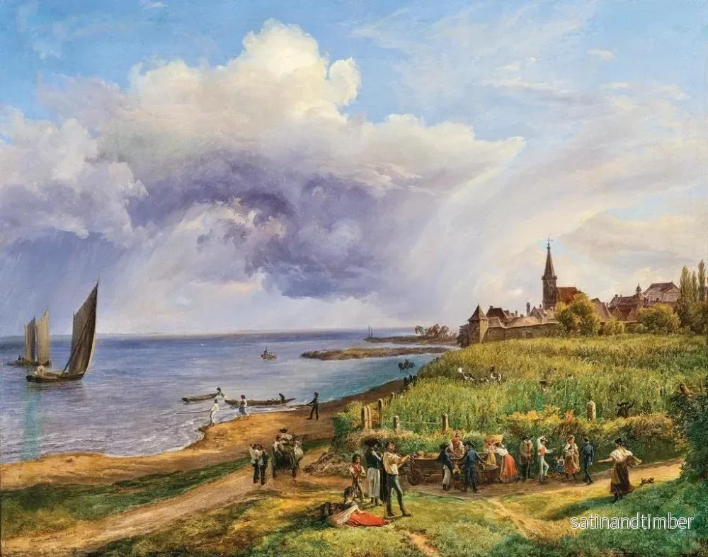 Reproduktion av målningen Skörd nära Rust vid Neusiedl-sjön - Friedrich Loos - Bild 2