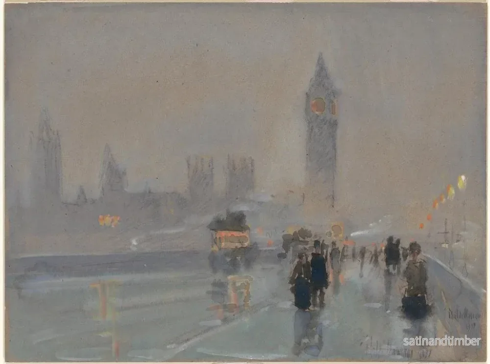 Reproduktion av målningen av Le Palais de Westminster et Big Ben - Childe Hassam - Bild 2