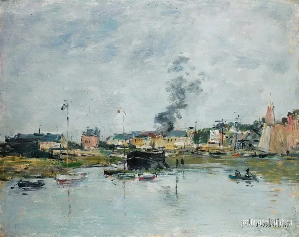 Reproduktion av målningen Le Port de Trouville - Eugène Boudin - Bild 2