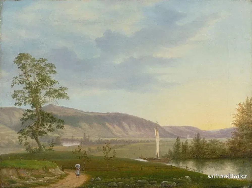 Reproduktion av målningen Vue sur l'Elbe à Dresde - F M E Fabritius De Tengnagel - Bild 2