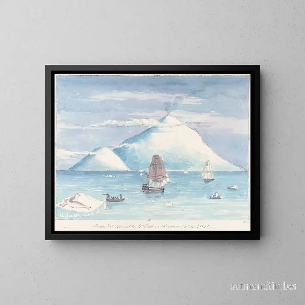 Reproduktion av målningen Île Beaufort, mont Érebus - Charles Hamilton Smith