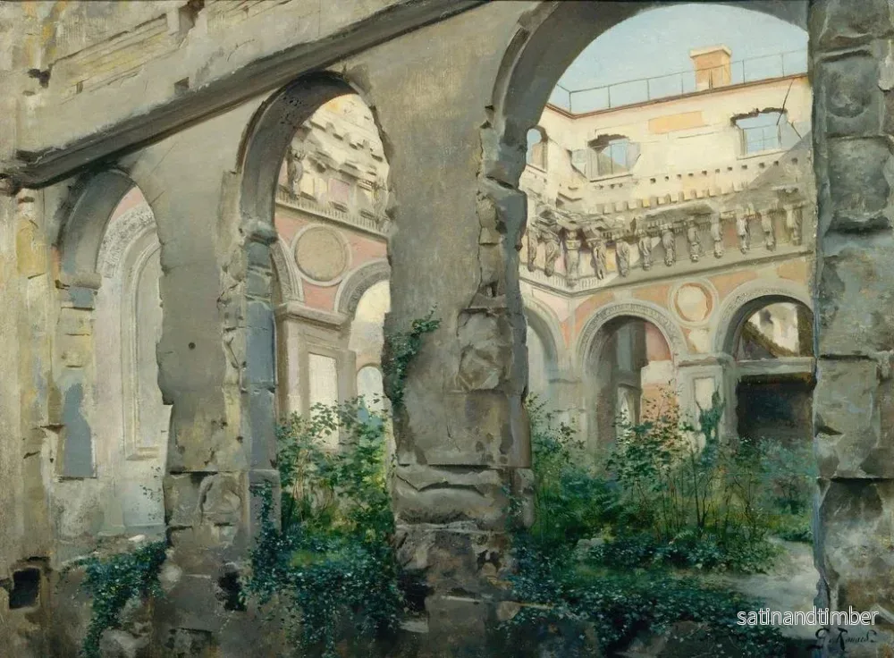 Reproduktion av målningen Les ruines de l'ancienne Cour des comptes, à l'emplacement de l'actuel musée d'Orsay, 7e arrondissement - Georges Rouard - Bild 2