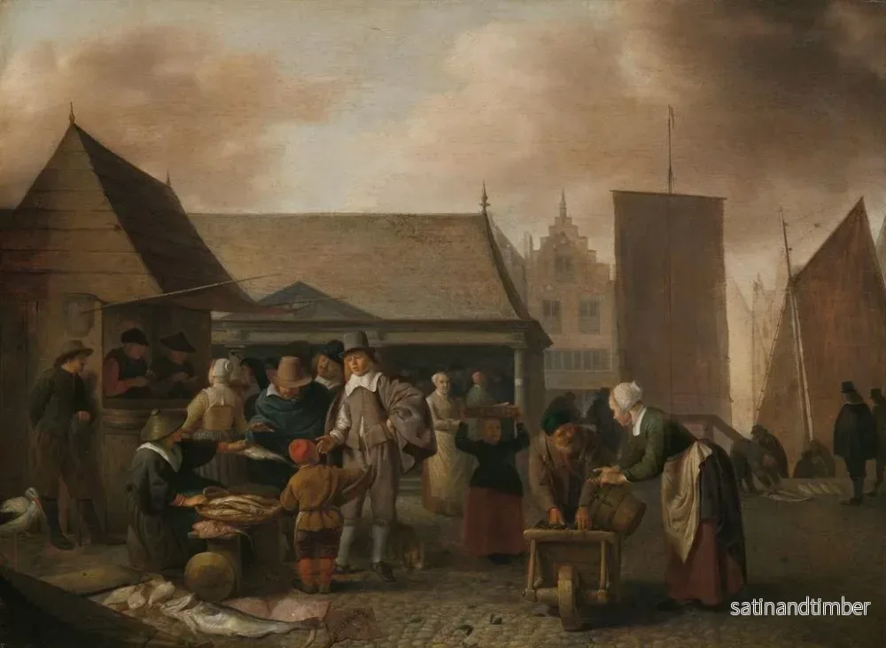 Reproduktion av målningen Fiskmarknad - Hendrik Martensz Sorgh - Bild 2