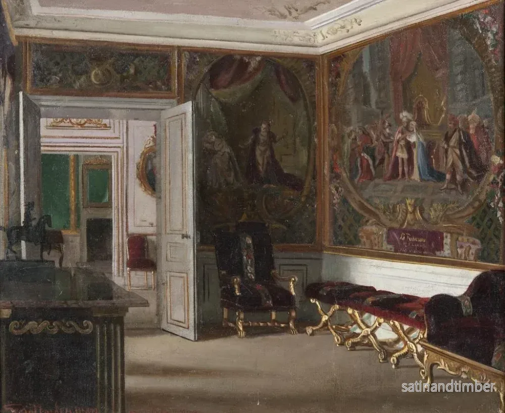 Reproduktion av målningen av Gripsholm-inredning, ur den nakna drottningens rum - Georg Nordensvan - Bild 2