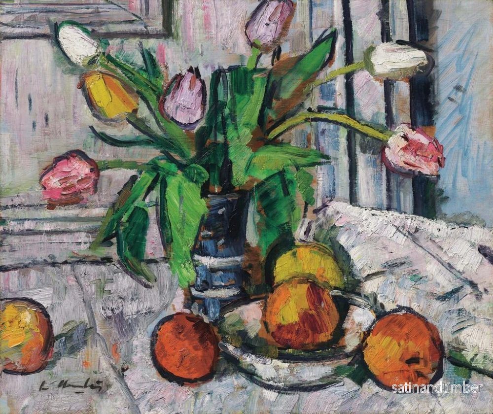 Reproduktion av målningen Tulipes i en blå vas - George Leslie Hunter - Bild 2