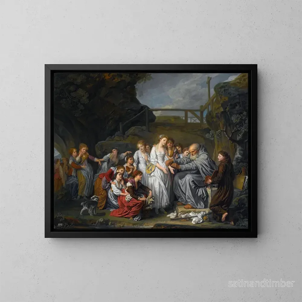 Reproduktion av målningen Le ermite - Jean-Baptiste Greuze