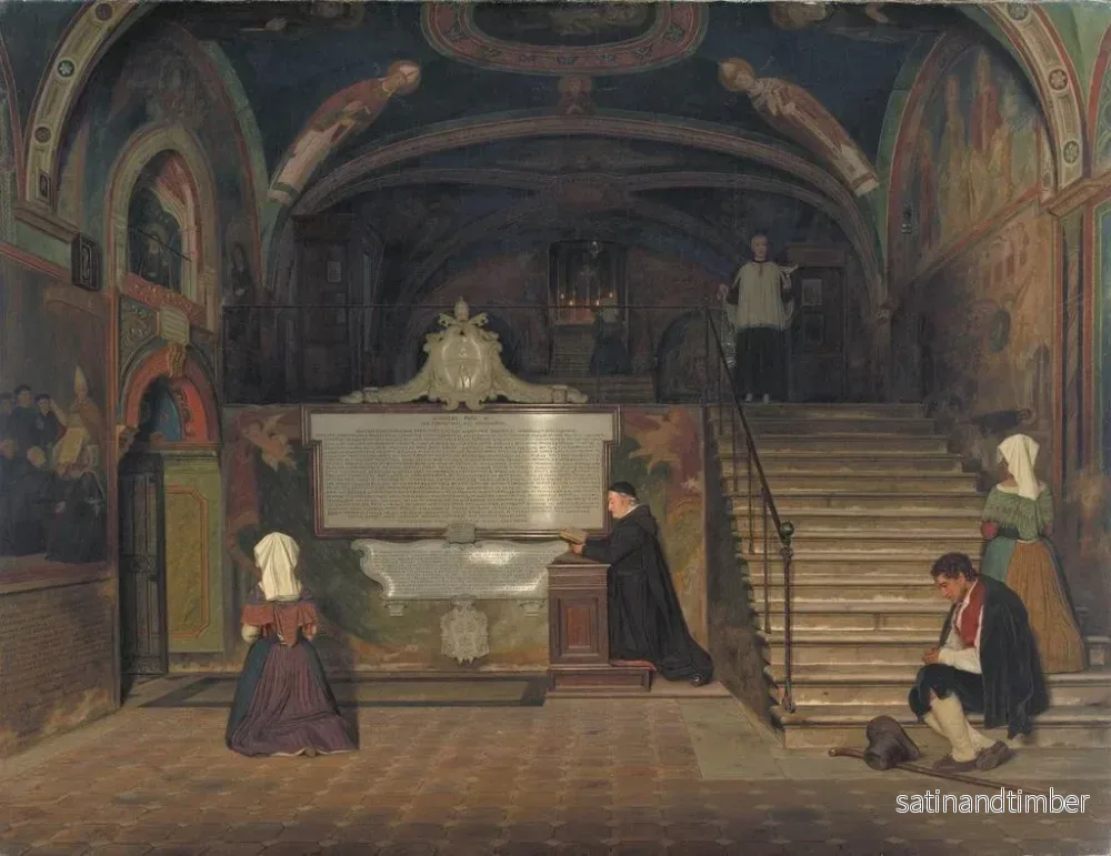 Reproduktion av målningen La crypte du monastère de San Benedetto à Subiaco en Italien - Martinus Rørbye - Bild 2