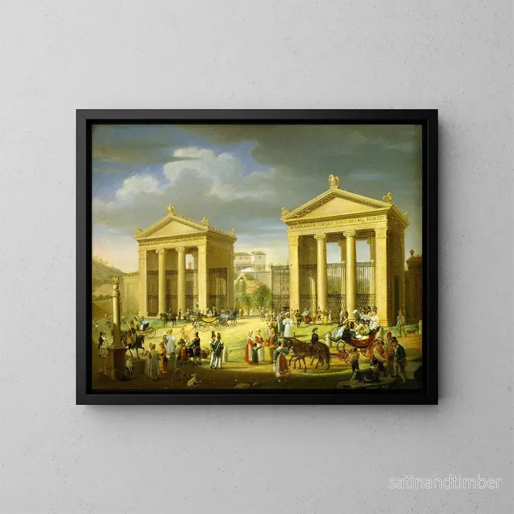 Reproduktion av målningen L’Approche de la Villa Borghèse à Rome – Francesco Diofebi Reproduktion av målningen L’Approche de la Villa Borghèse à Rome – Francesco Diofebi