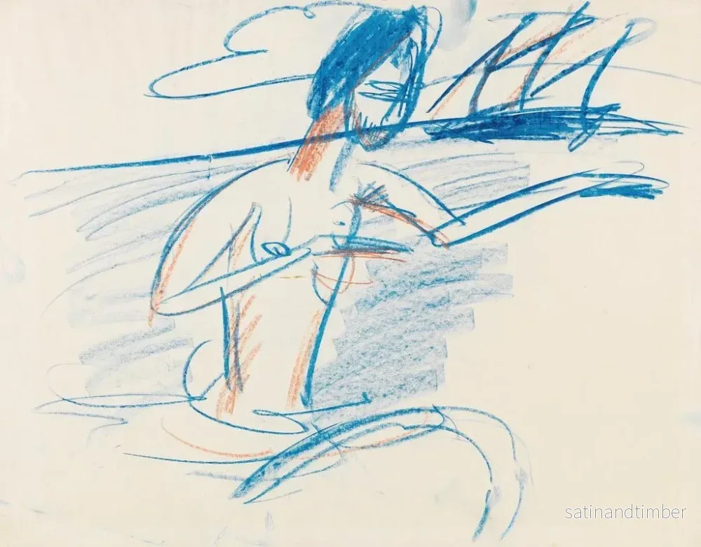 Reproduktion av målningen Akt av badare med segelbåt - Ernst Ludwig Kirchner - Bild 2