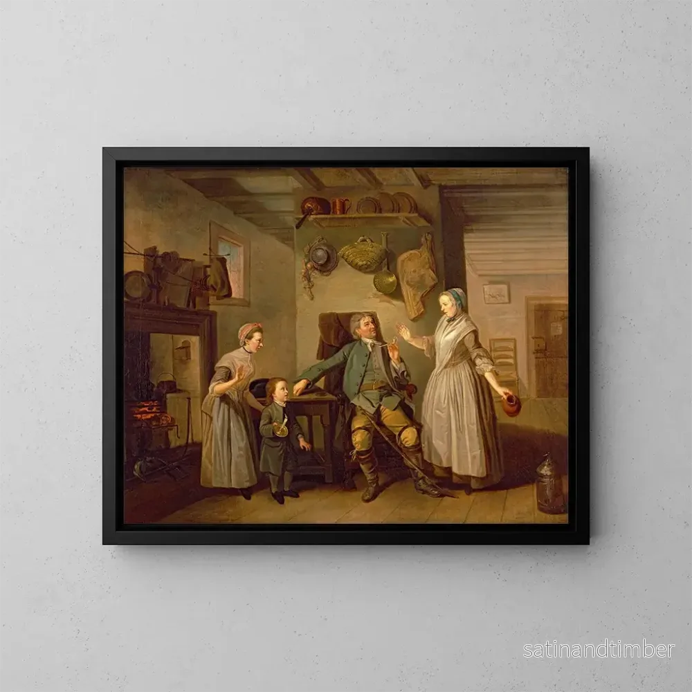 Reproduktion av målningen David Garrick och Mary Bradshaw i Le Retour du fermier - Johan Joseph Zoffany