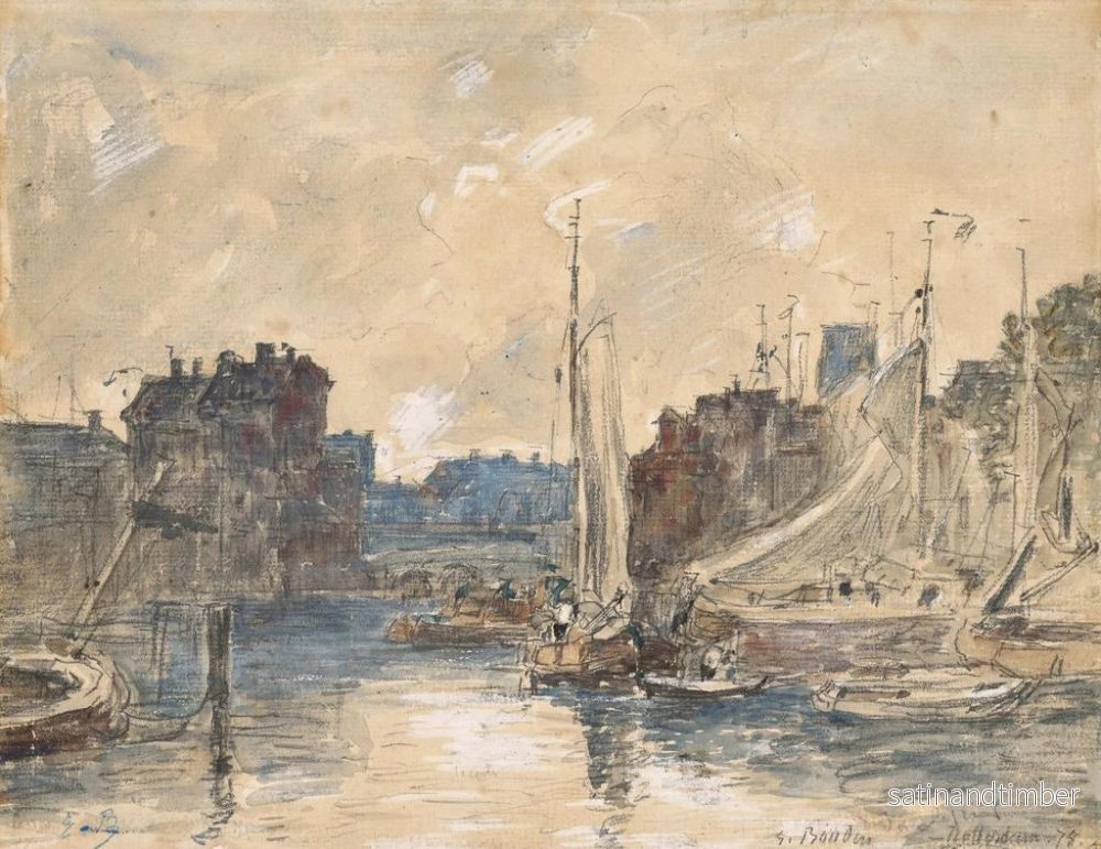 Reproduktion av målningen av Rotterdam hamn - Eugène Boudin - Bild 2