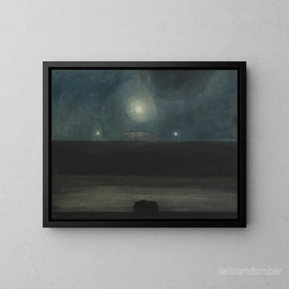 Reproduktion av målningen Strand med måne - Léon Spilliaert