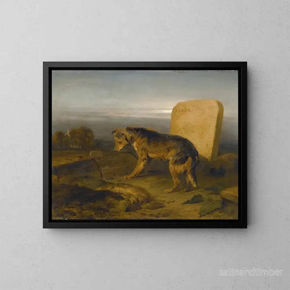 Reproduktion av målningen Le pauvre chien - Sir Edwin Henry Landseer