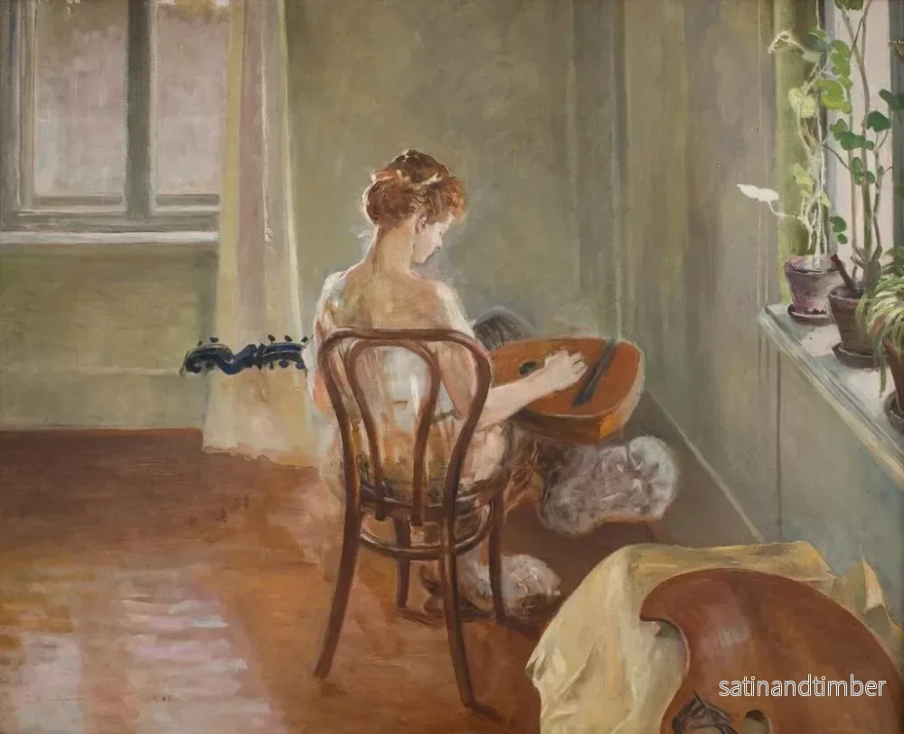 Reproduktion av målningen inomhus med chimären som spelar gitarr - Jacek Malczewski - Bild 2