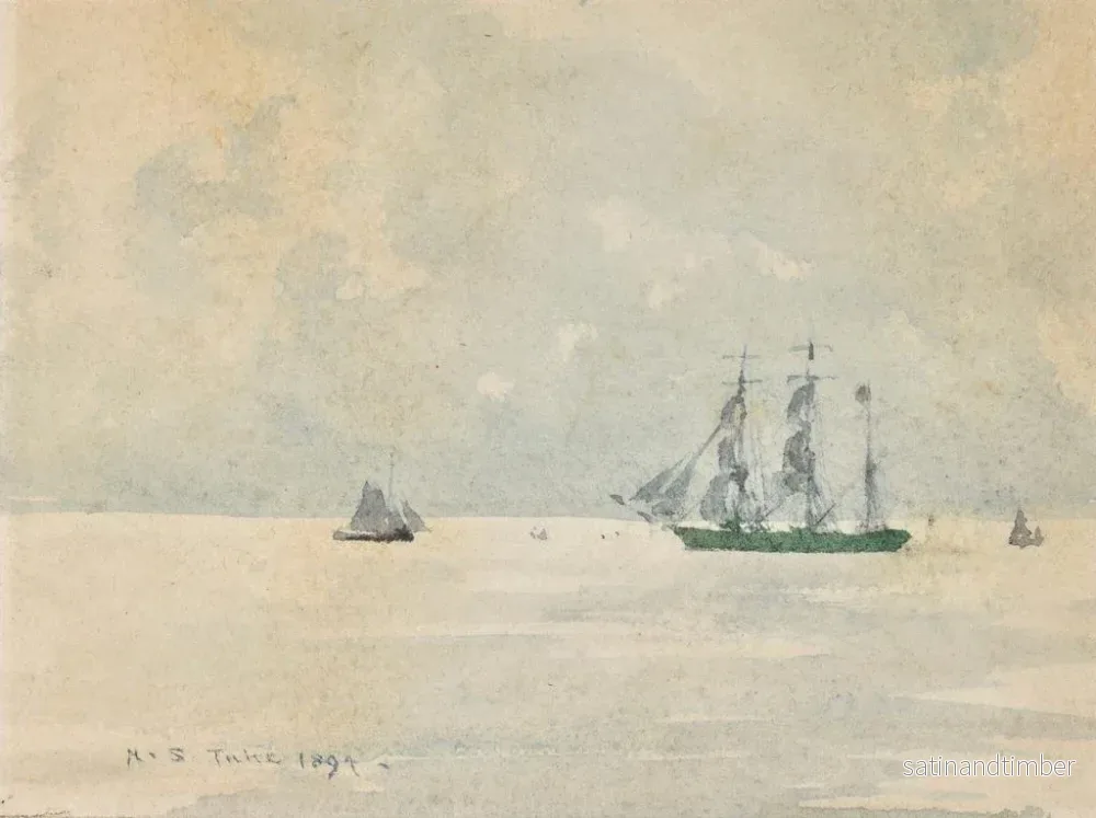 Reproduktion av målningen av tremastad båt - Henry Scott Tuke - Bild 2
