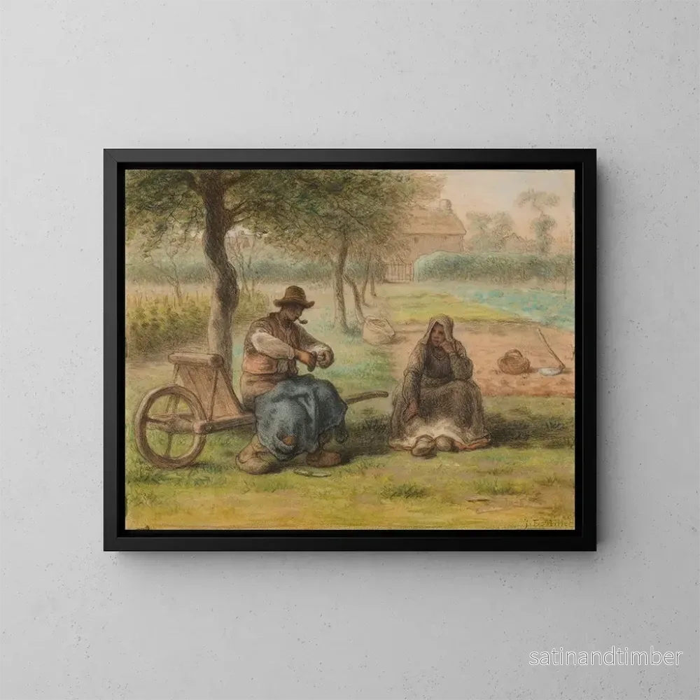 Reproduktion av målningen Le Repos au milieu du jour - Jean-François Millet