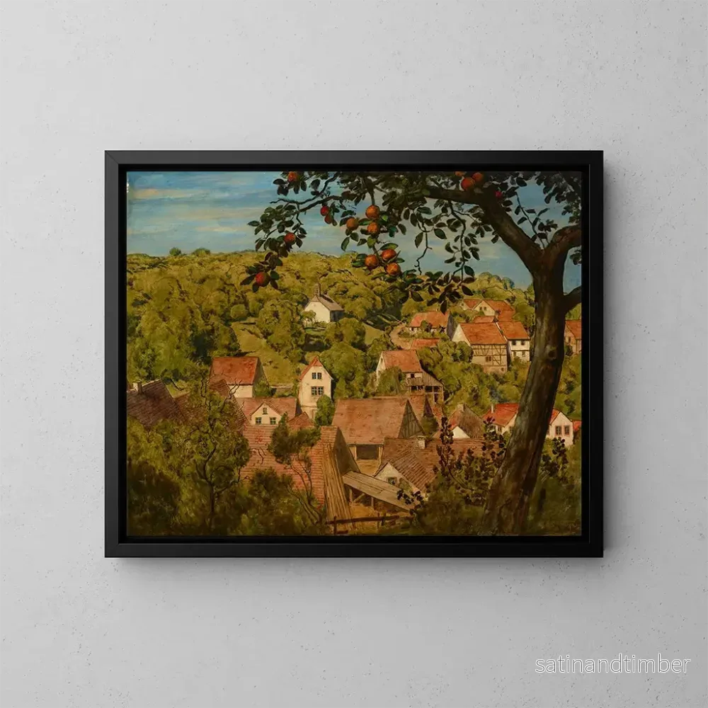 Reproduktion av målningen Vue sur Mamolsheim - Hans Thoma
