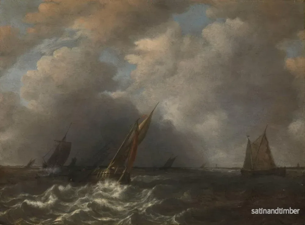 Reproduktion av målningen Tempête sur la Meuse - Hendrik Martensz Sorgh - Bild 2