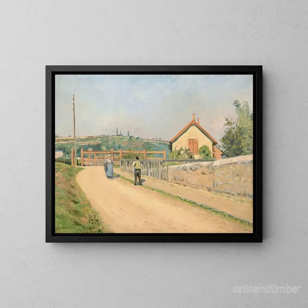 Reproduktion av målningen La barrière du chemin de fer aux Petits Prés de Pontoise - Camille Pissarro