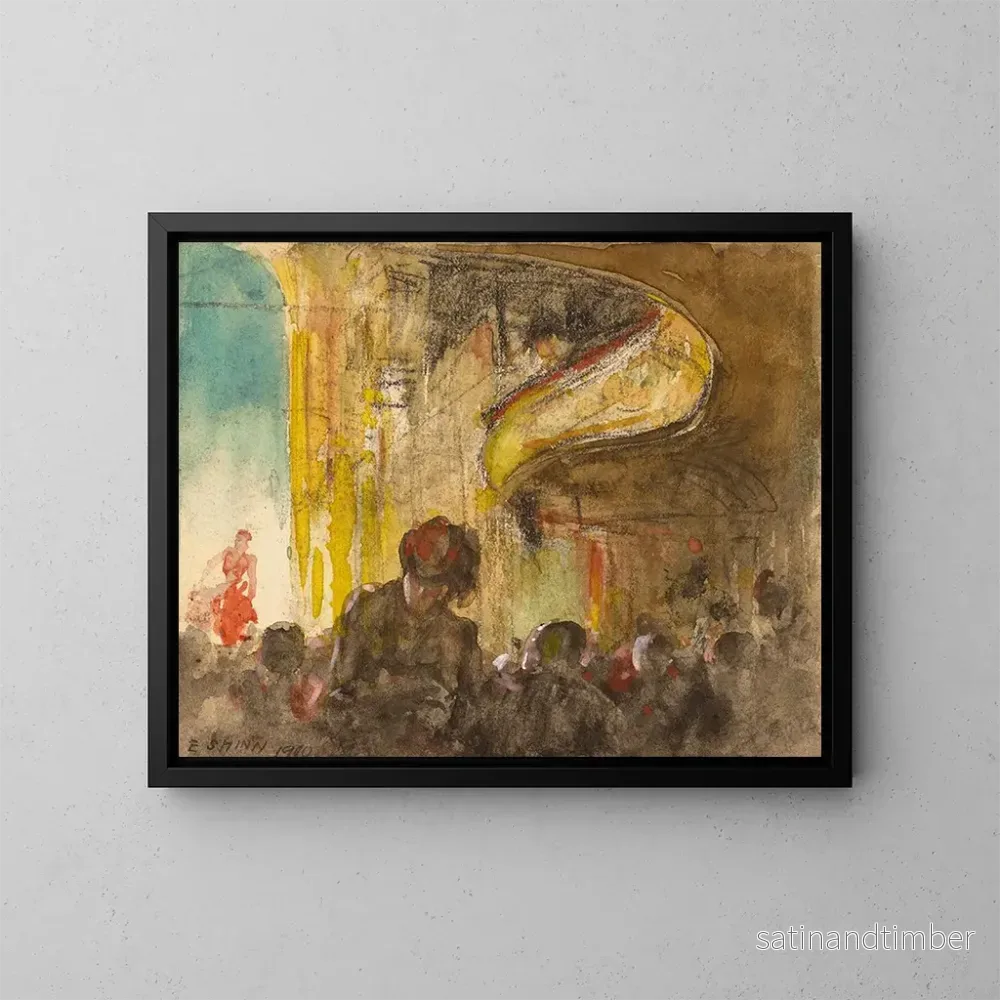Reproduktion av målningen av Paris musikrum - Everett Shinn