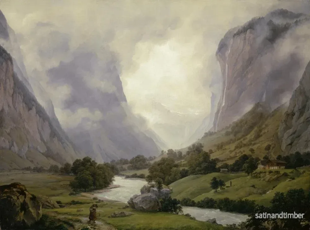 Reproduktion av målningen La vallée de Lauterbrunnen - Johann Heinrich Schilbach - Bild 2