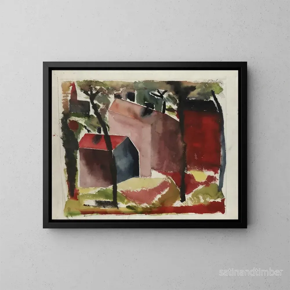 Reproduktion av målningen Hus - Paul Gauguin