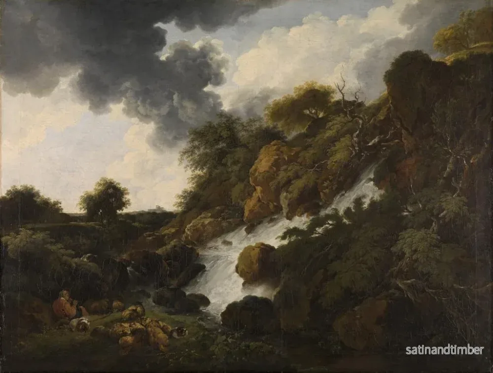 Reproduktion av målningen Landskapsbild av berg med vattenfall - Ferdinand Kobell - Bild 2