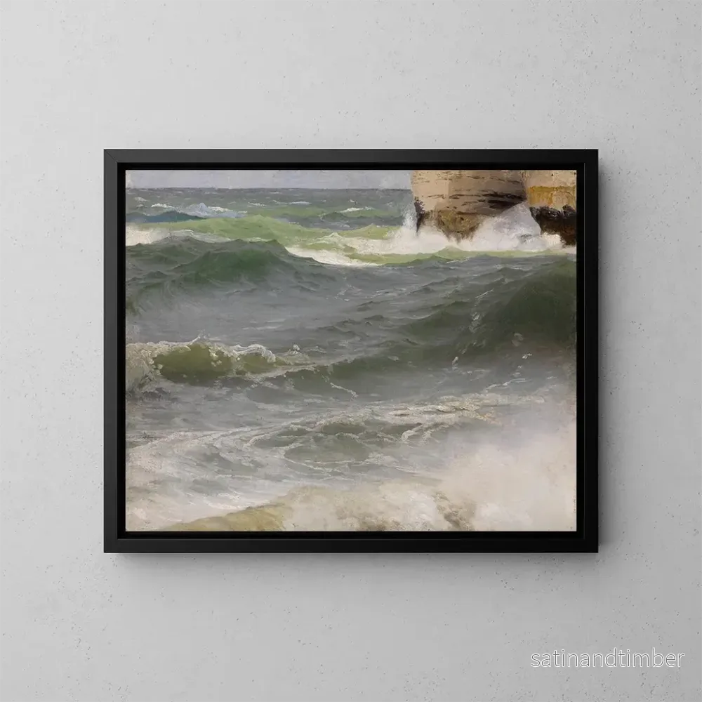 Reproduktion av målningen Studie av havet i Étretat med klippor till höger – Johann Wilhelm Schirmer Reproduktion av målningen Studie av havet i Étretat med klippor till höger – Johann Wilhelm Schirmer