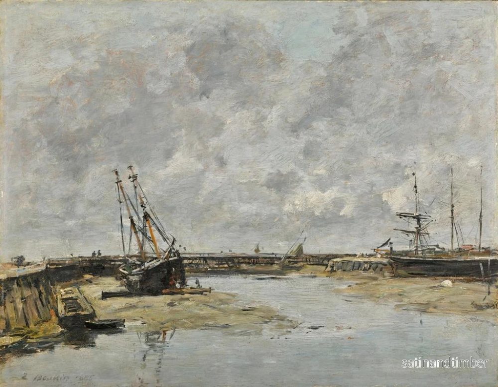 Reproduktion av målningen Trouville, de kajer vid ebb - Eugène Boudin - Bild 2