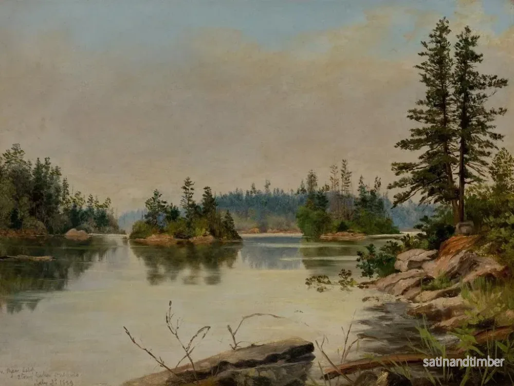 Reproduktion av målningen av Bare Island, Stony-sjön, Ontario - Edward Roper - Bild 2