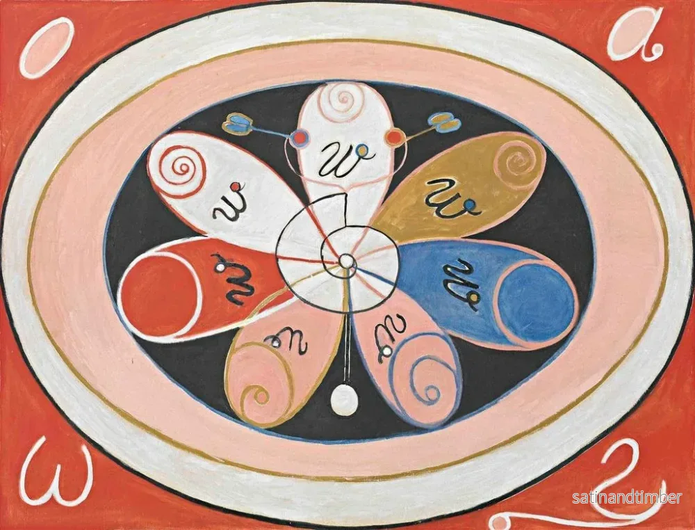 Reproduktion av målningen Evolution nr 15 Grupp IV De sjuuddiga stjärnorna - Hilma af Klint - Bild 2