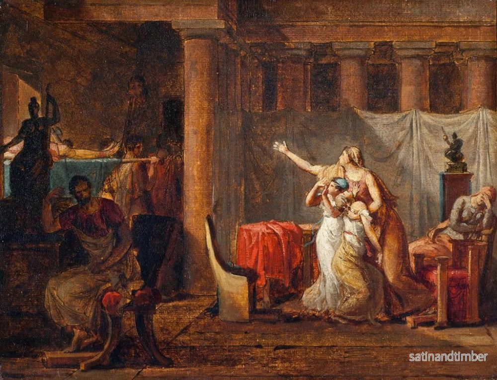 Reproduktion av målningen Le retour des licteurs à Brutus avec les corps de ses fils - Étude - Jacques Louis David - Bild 2