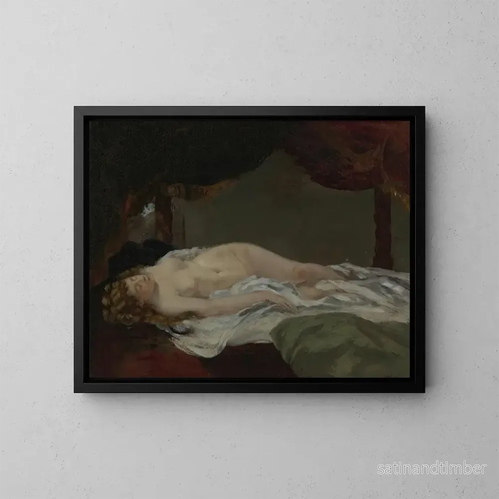 Reproduktion av målningen av en sovande kvinna - Gustave Courbet