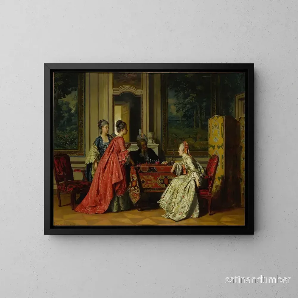 Reproduktion av målningen Les Échecs - Jean Carolus