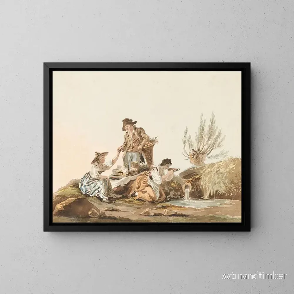 Reproduktion av målningen Le repas de campagne - Johann Karl Müllner