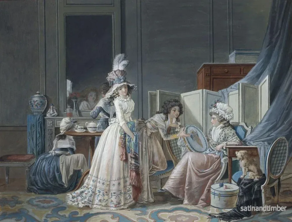 Reproduktion av målningen L'Amour au petit point - Jean-Baptiste Mallet - Bild 2