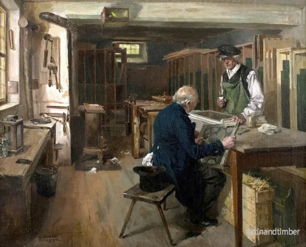 Reproduktion av målningen I glasmålarverkstaden - Wilhelm Rügge den Yngre - Bild 2